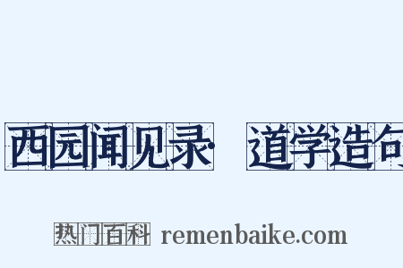 西园闻见录·道学造句是什么意思的图片